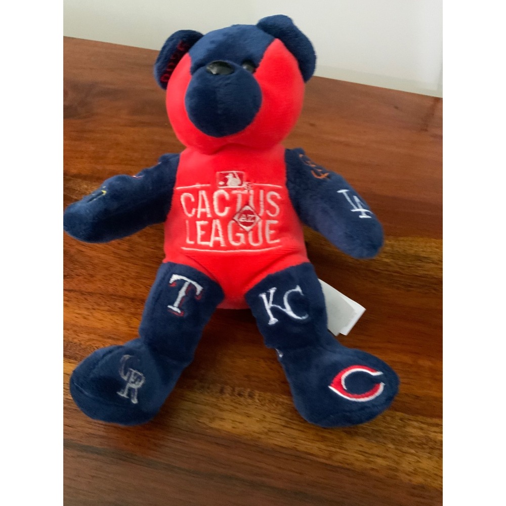 FOCO MLB Cactus League Plush Teddy Bear Multi Team Baseball Logos Red Navy Blue